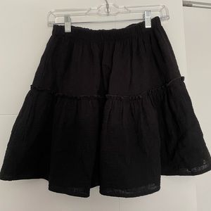 cotton black skater skirt
